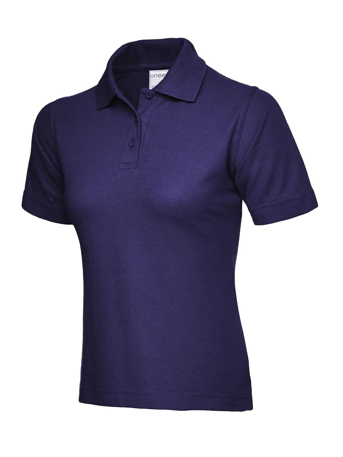 Uneek Ladies Active Cotton Poloshirt UC115 - Purple - Customisable Polos