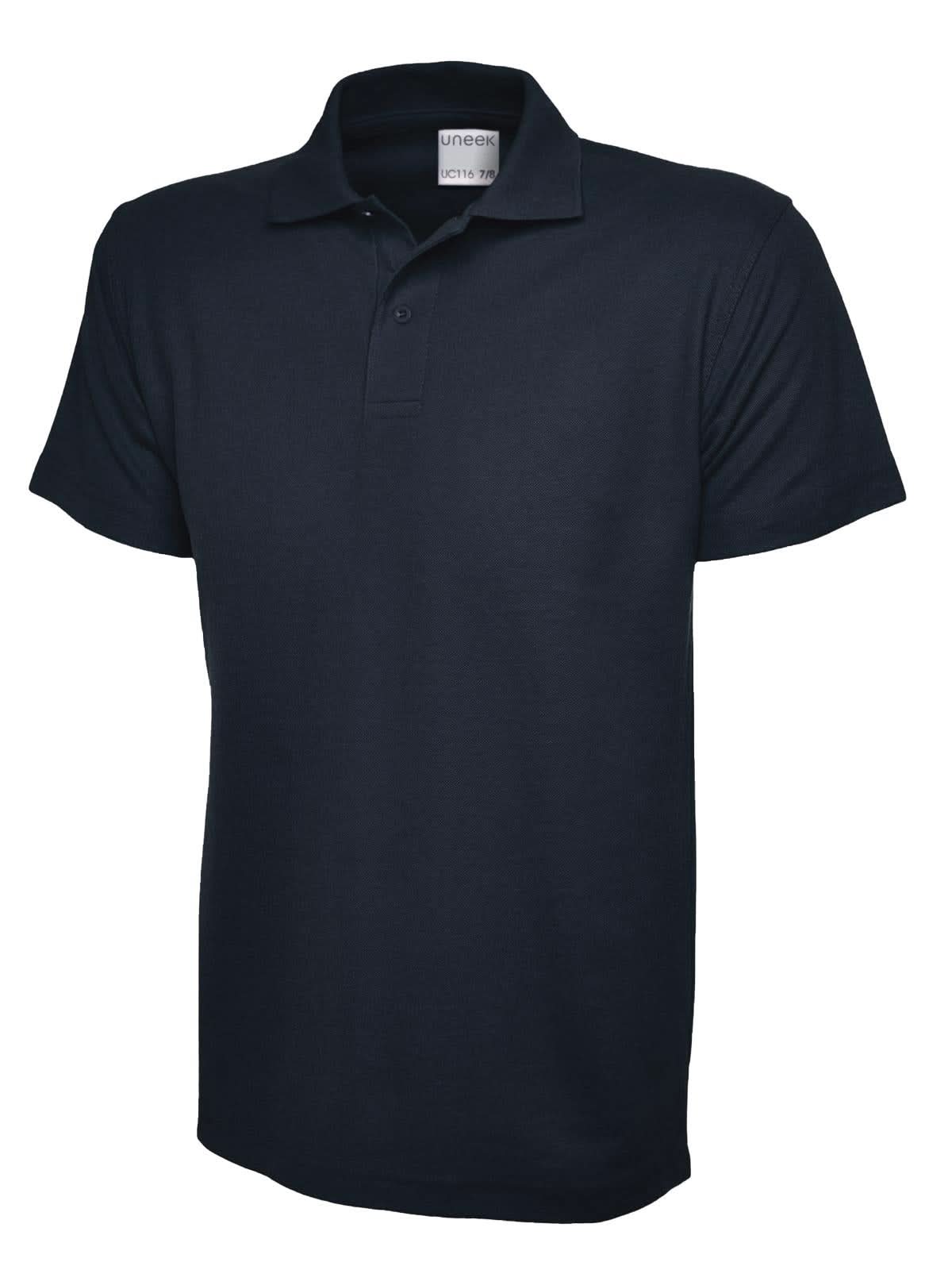 Uneek Childrens Active Cotton Poloshirt UC116 - Navy - Customisable Polos