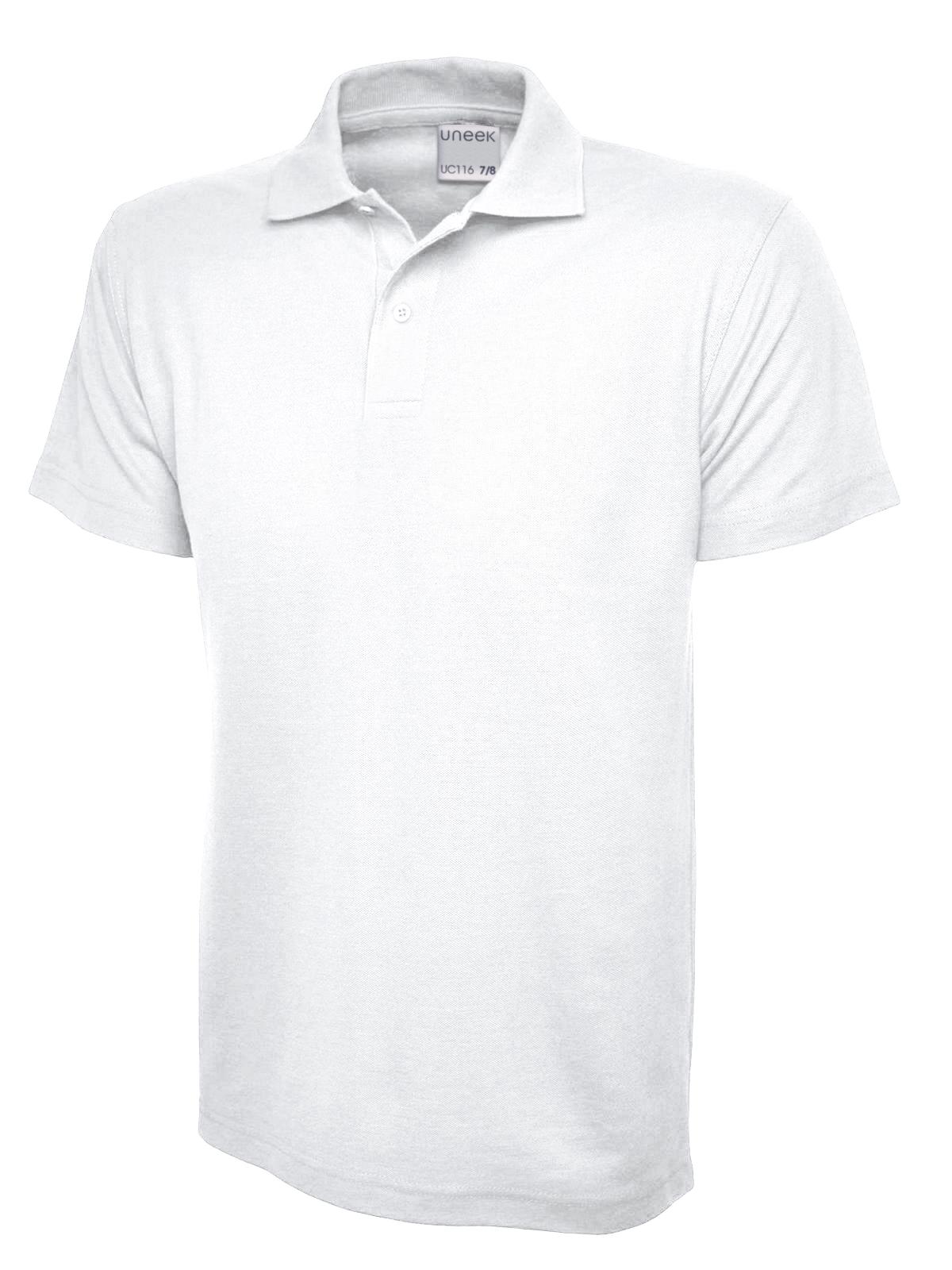 Childrens Active Cotton Poloshirt - UC116 - White - Customisable Polos