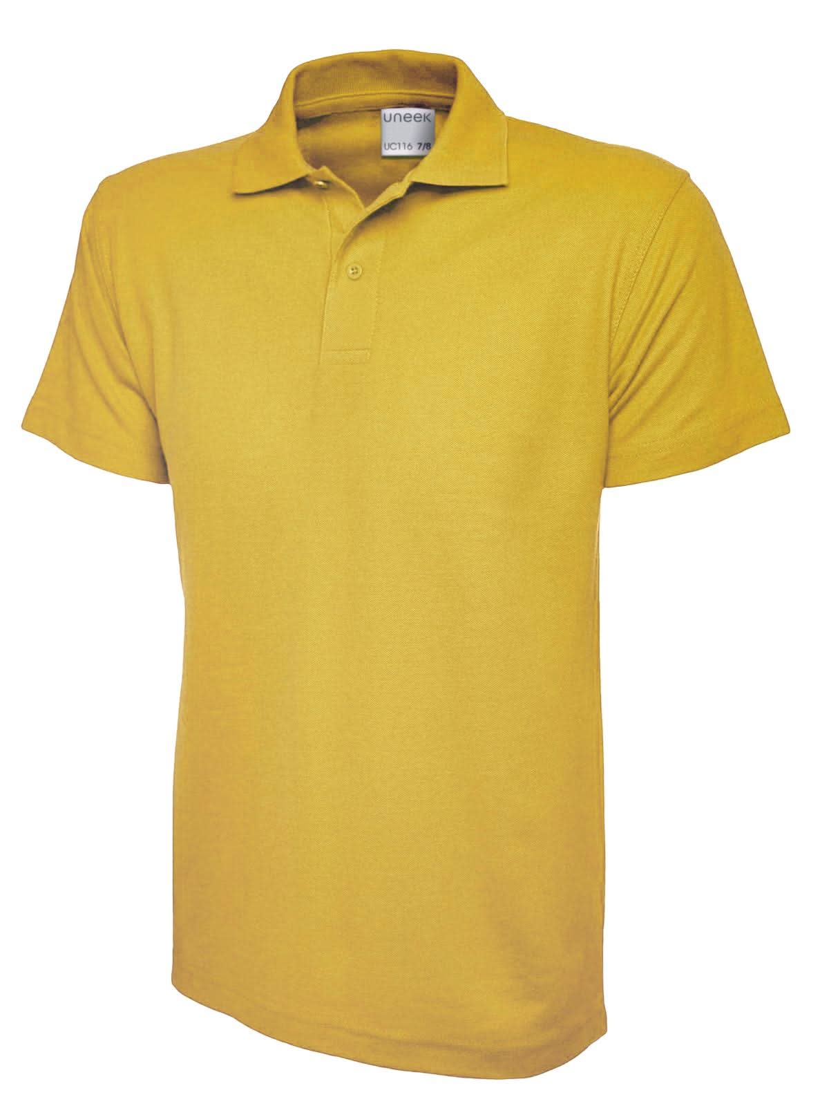 Uneek Childrens Active Cotton Poloshirt UC116 - Yellow - Customisable Polos