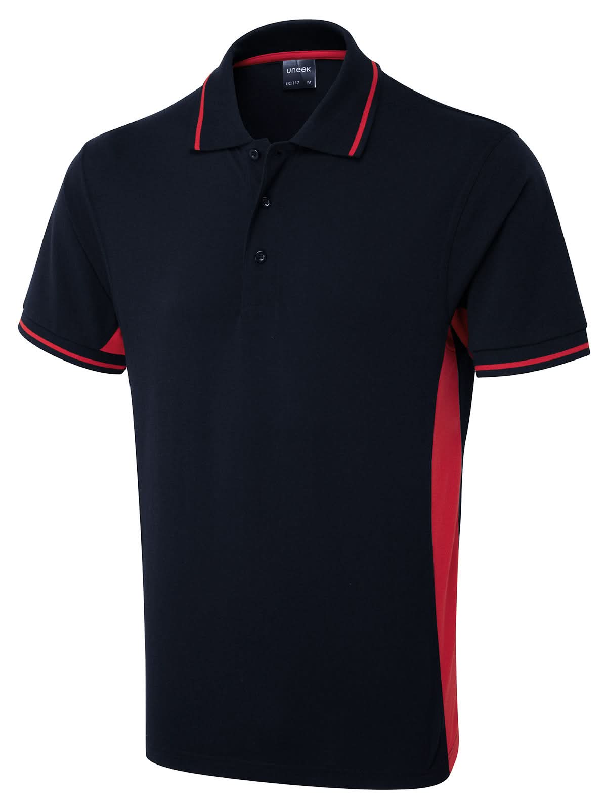 Uneek Two Tone Polo Shirt UC117 - Navy Red - Customisable Polos