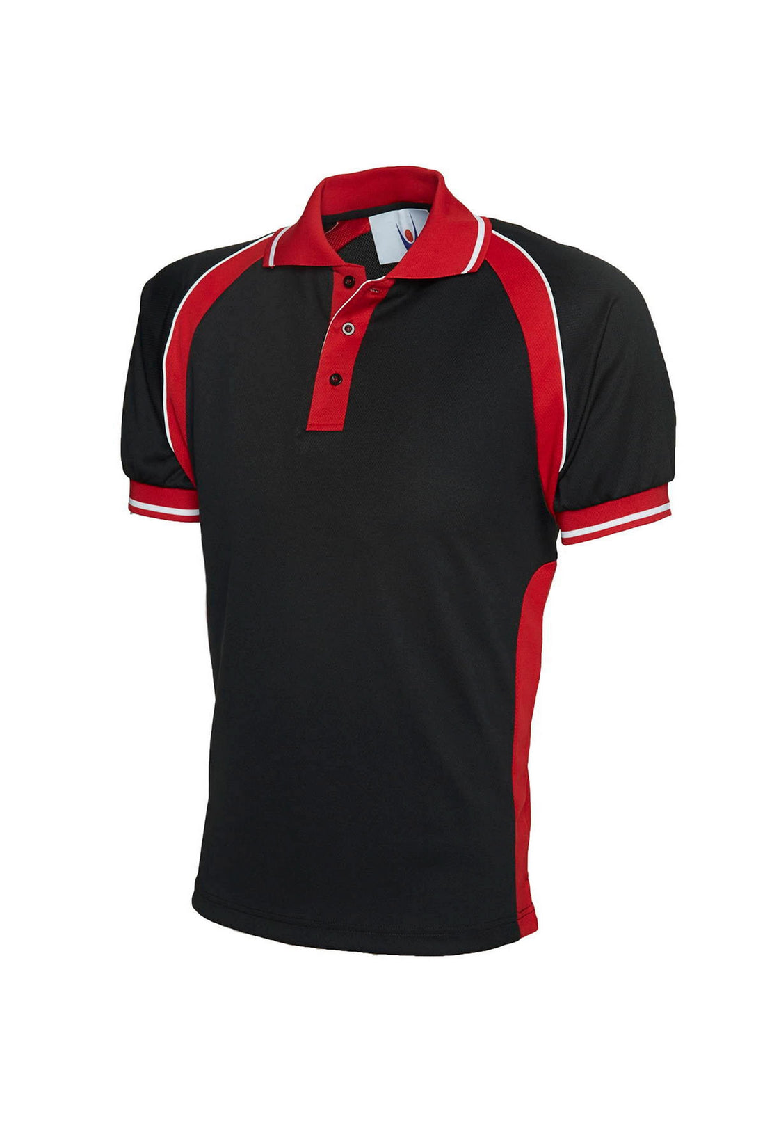Uneek Sports Poloshirt UC123 - Black Red - Customisable Polos