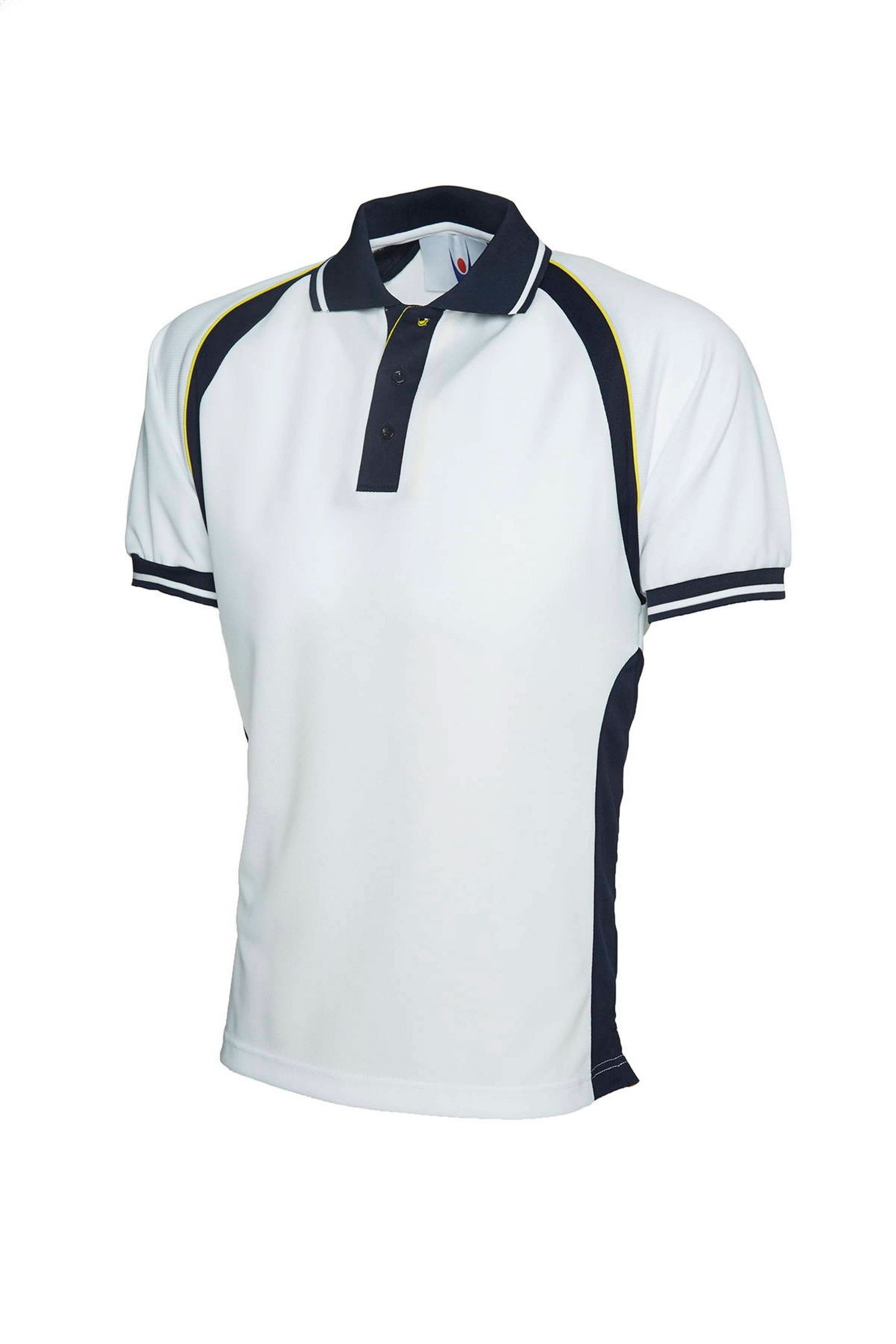 Uneek Sports Poloshirt UC123 - White Navy - Customisable Polos