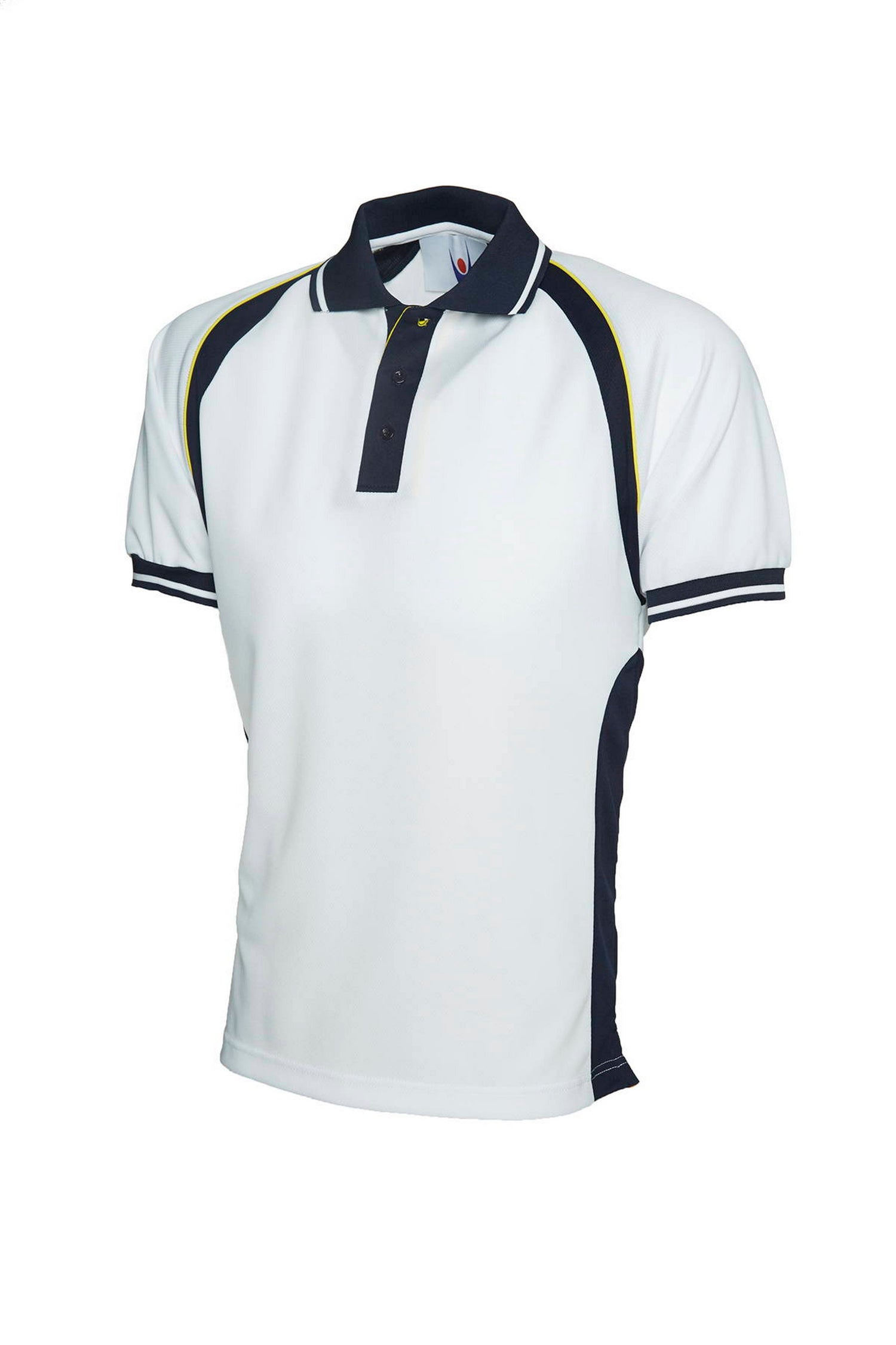 Sports Poloshirt - UC123 - White Navy - Customisable Polos