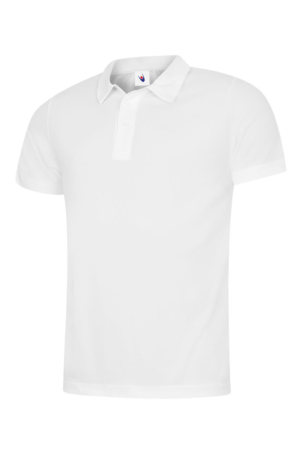 Uneek Mens Ultra Cool Poloshirt UC125 - White - Customisable Polos