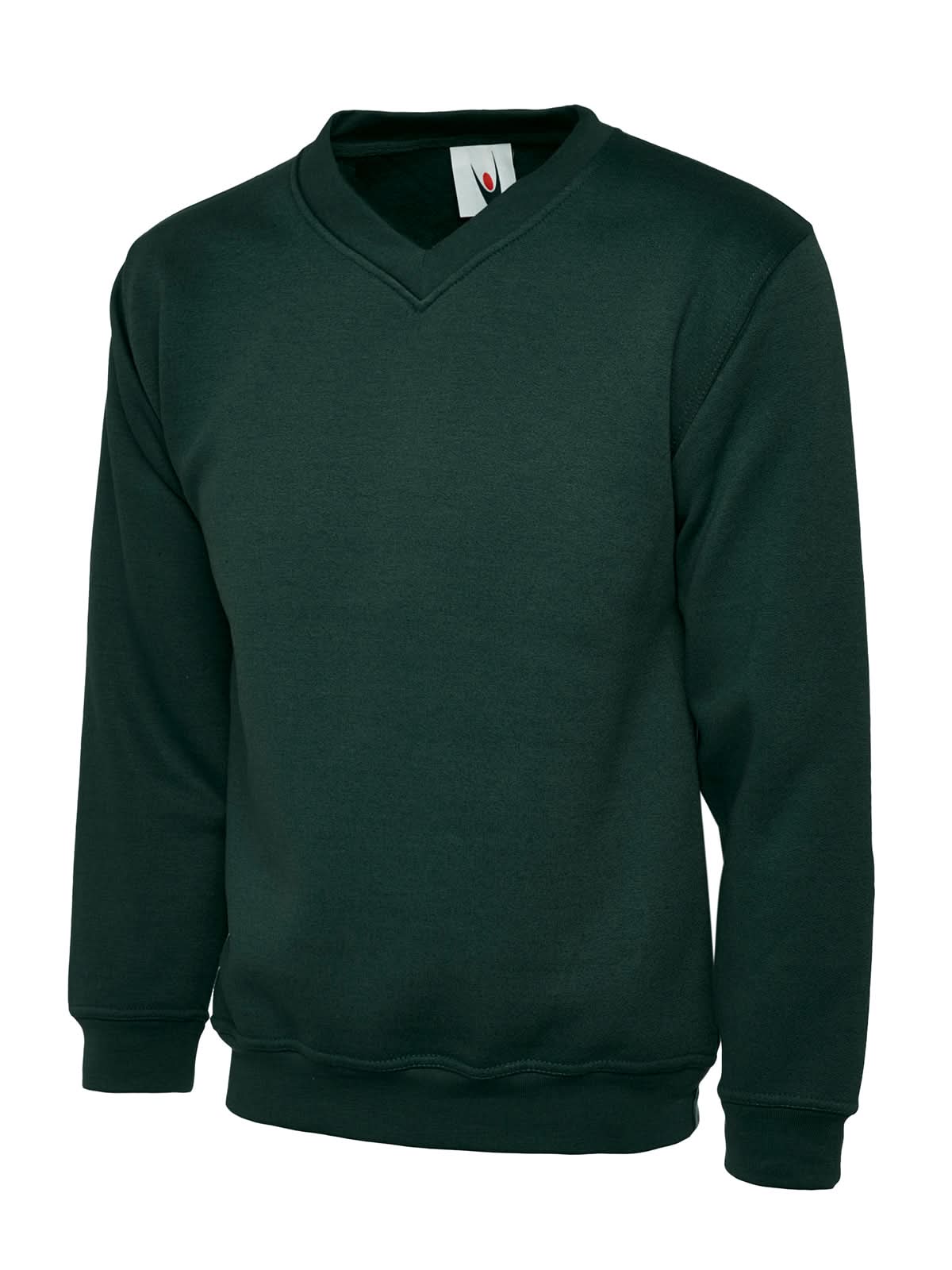 Uneek Childrens Classic V Neck Sweatshirt UC206 - Bottle Green - Customisable Sweatshirts