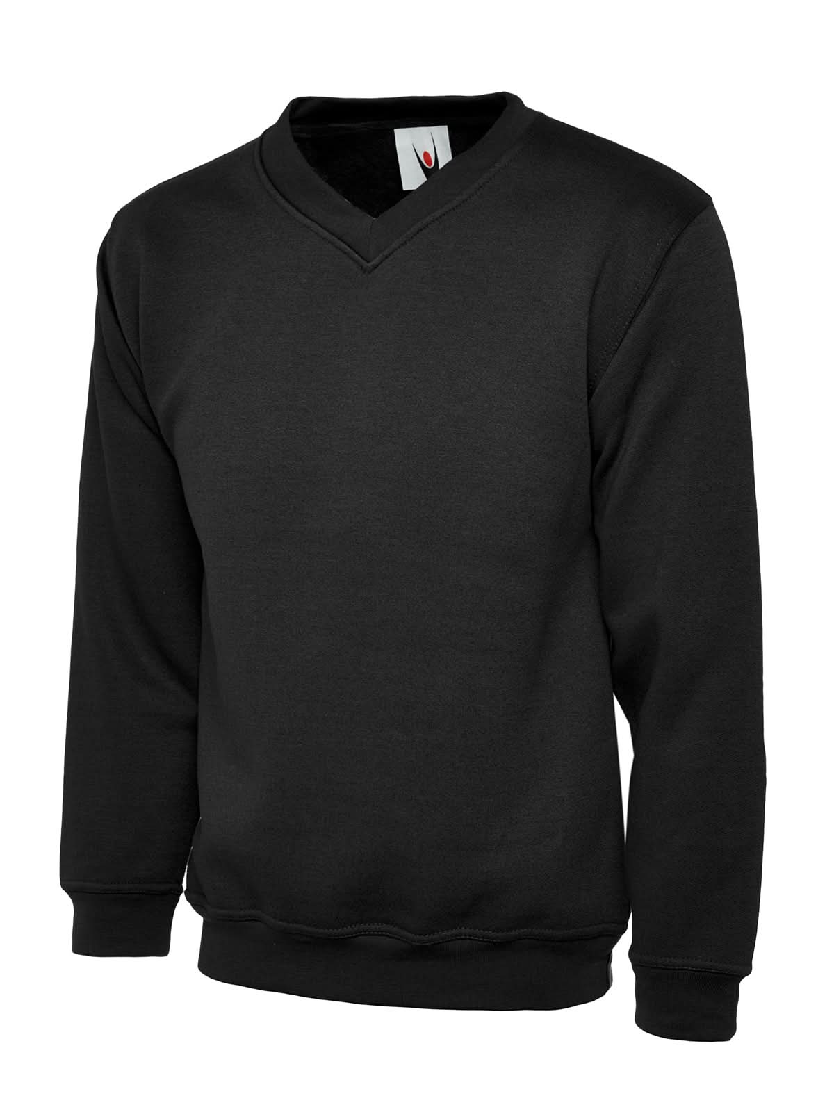 Uneek Childrens Classic V Neck Sweatshirt UC206 - Black - Customisable Sweatshirts