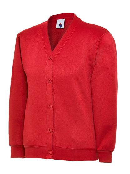 Uneek Childrens Classic Cardigan UC207 - Red - Customisable Kids