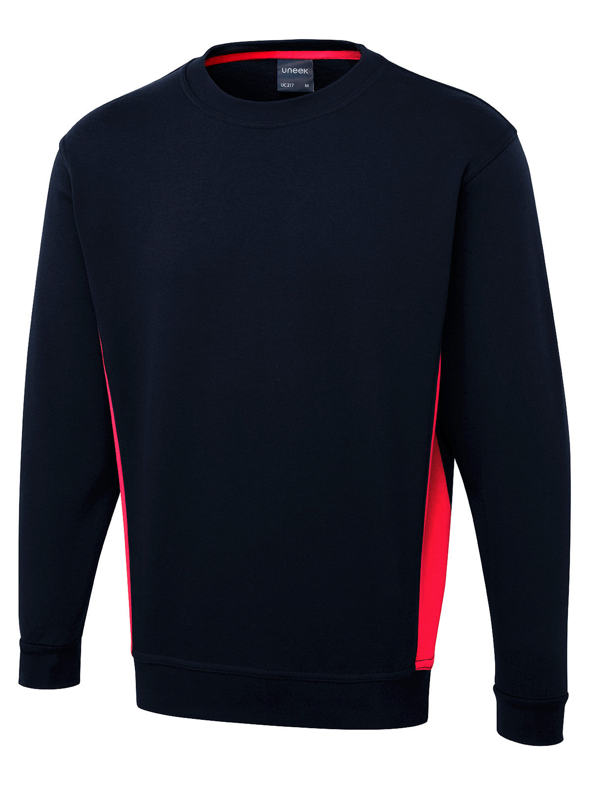 Two Tone Crew Neck Sweatshirt - UC217 - Navy Red - Customisable Sweatshirts