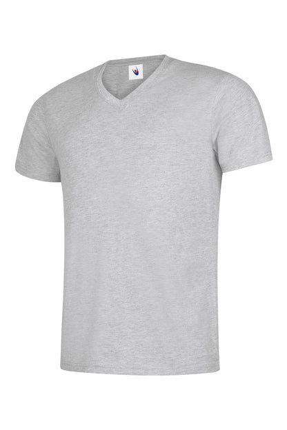 Classic V Neck T-shirt - UC317 - Heather Grey - Customisable T-Shirt