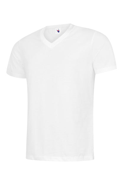 Classic V Neck T-shirt - UC317 - White - Customisable T-Shirt