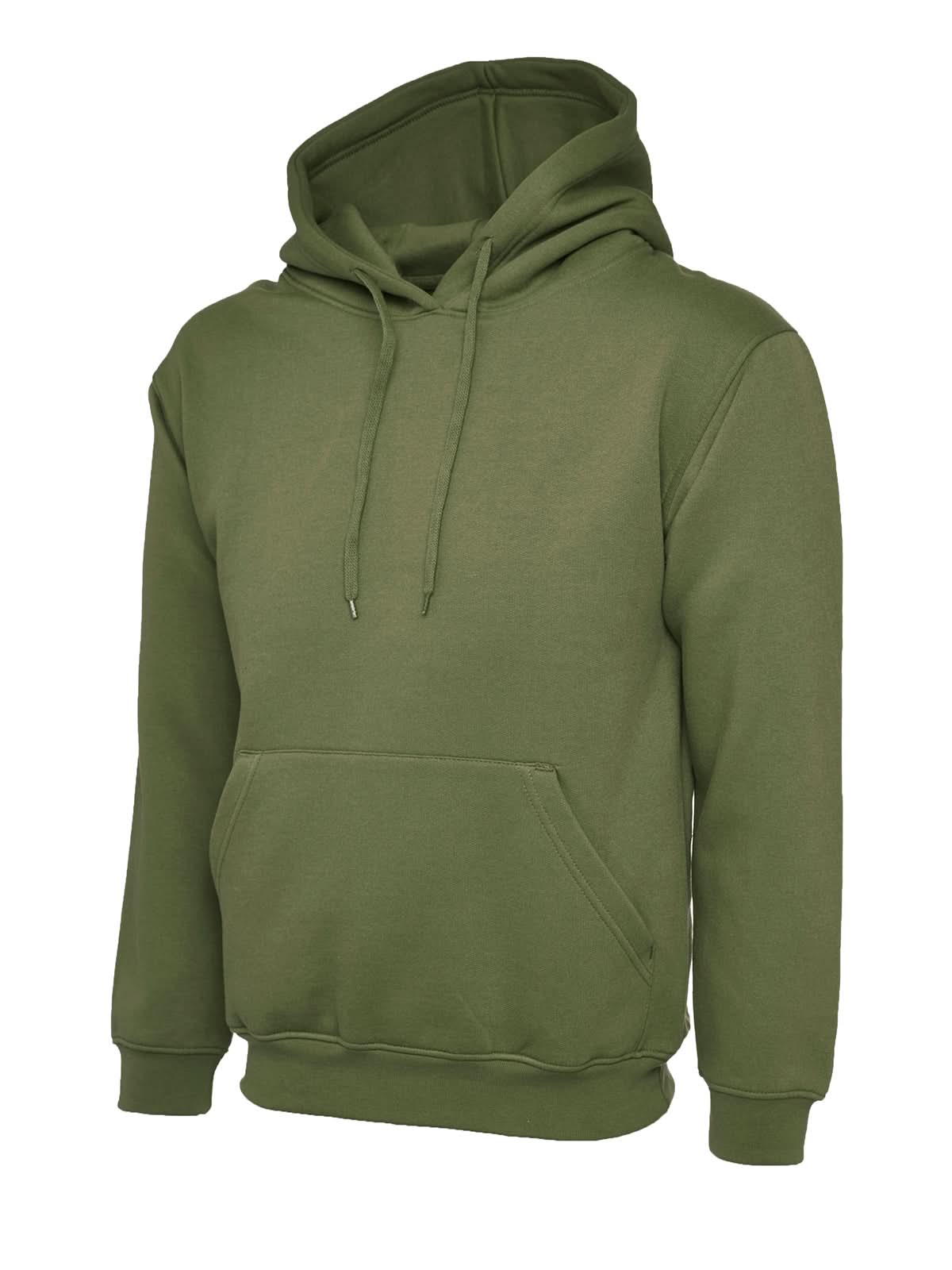 Uneek Classic Hooded Sweatshirt Olive UC502 - Olive - Customisable Sweatshirts