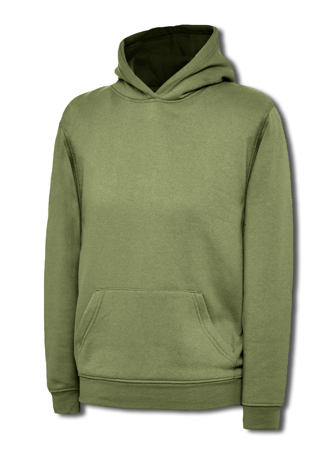 Uneek Childrens Classic Hooded Sweatshirt Military Green UC503 - Military Green - Customisable Sweatshirts