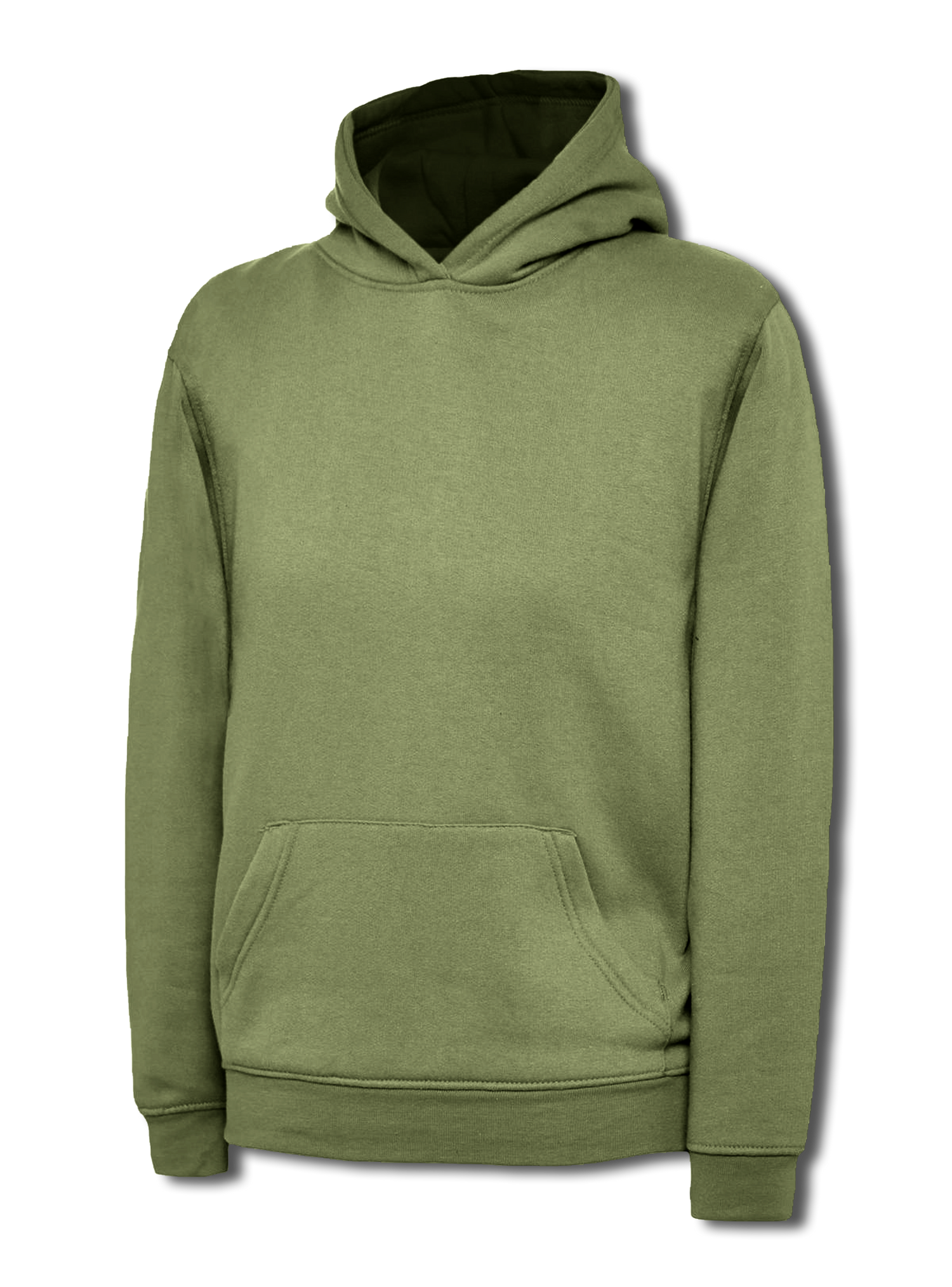 Uneek Childrens Classic Hooded Sweatshirt Military Green UC503 - Military Green - Customisable Sweatshirts