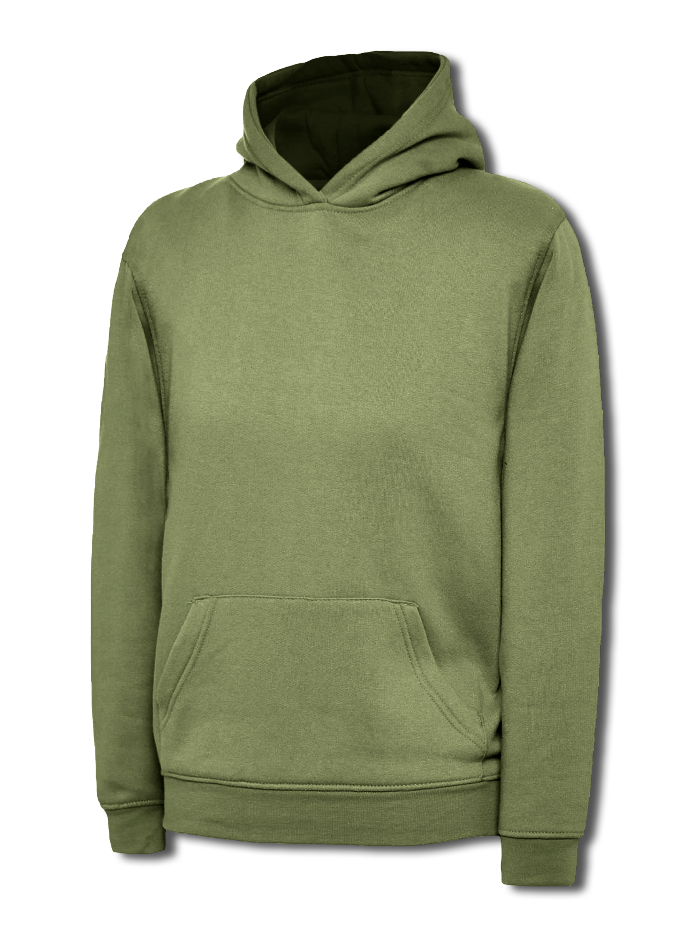 Uneek Childrens Classic Hooded Sweatshirt Military Green UC503 - Military Green - Customisable Sweatshirts