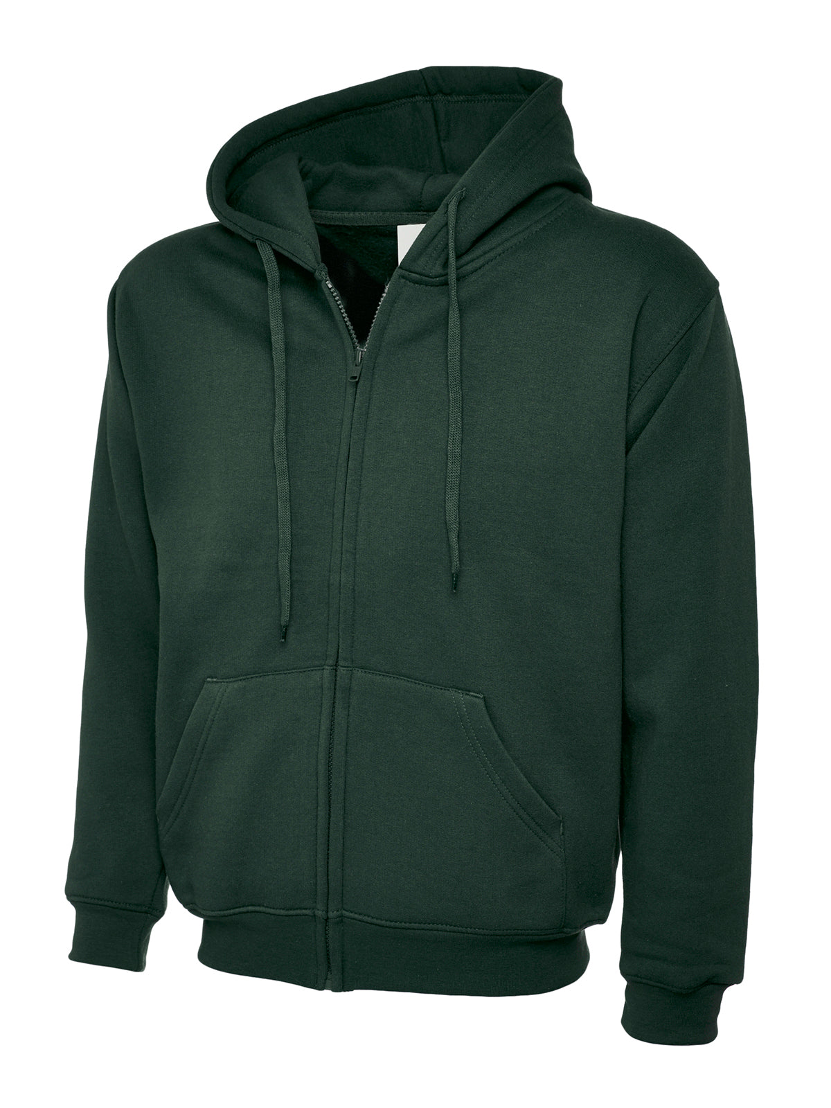 Adults Classic Full Zip Hooded Sweatshirt - UC504 - Bottle Green - Customisable Sweatshirts