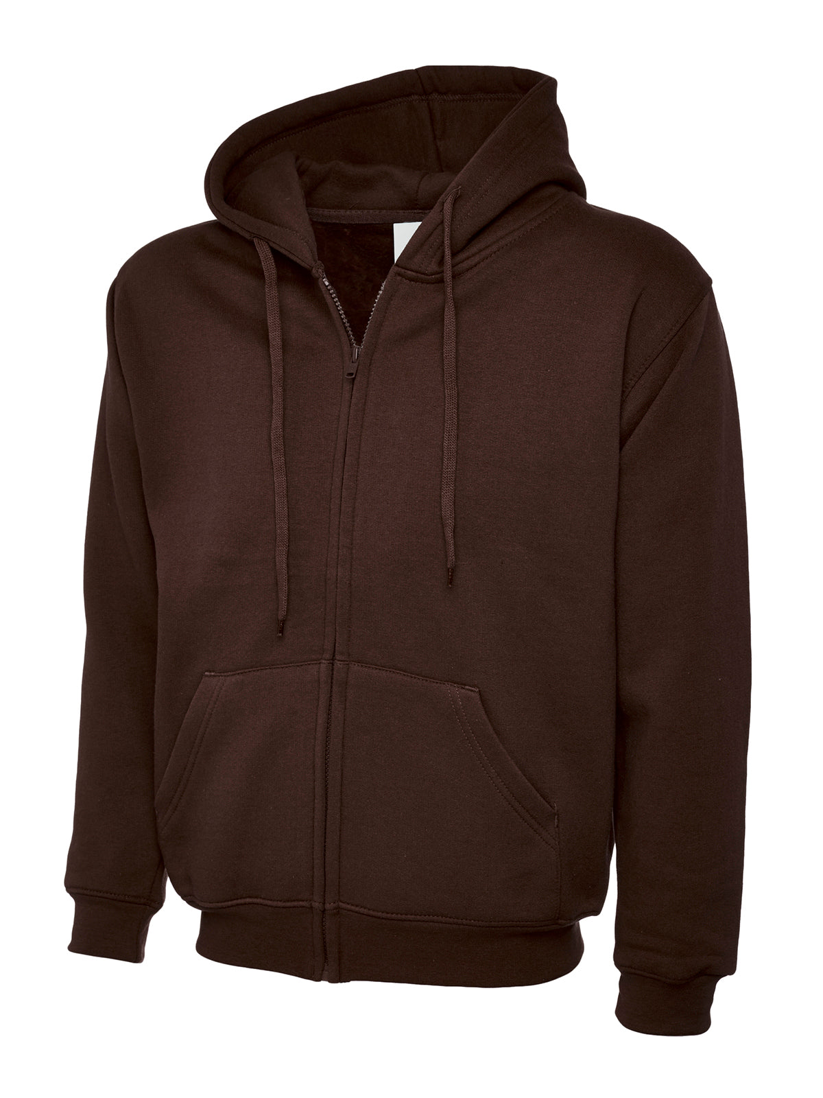 Adults Classic Full Zip Hooded Sweatshirt - UC504 - Brown - Customisable Sweatshirts