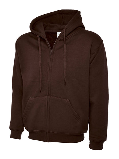 Adults Classic Full Zip Hooded Sweatshirt - UC504 - Brown - Customisable Sweatshirts