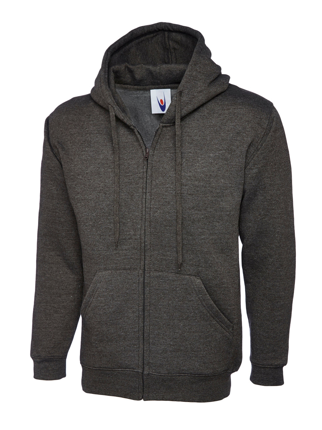 Adults Classic Full Zip Hooded Sweatshirt - UC504 - Charcoal - Customisable Sweatshirts