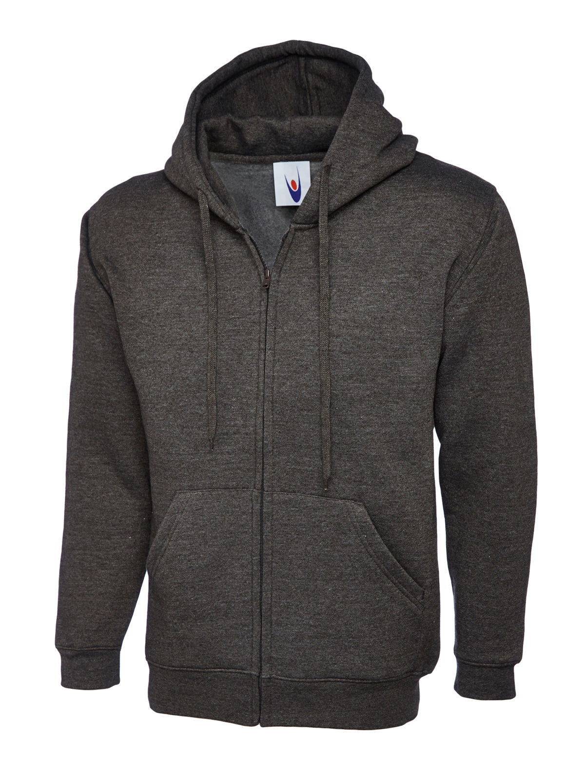 Adults Classic Full Zip Hooded Sweatshirt - UC504 - Charcoal - Customisable Sweatshirts