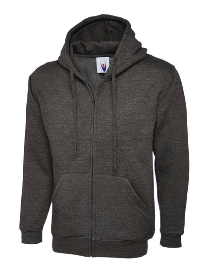 Adults Classic Full Zip Hooded Sweatshirt - UC504 - Charcoal - Customisable Sweatshirts