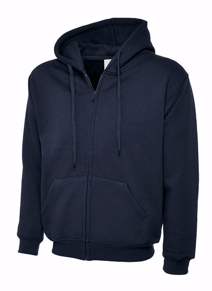 Uneek Adults Classic Full Zip Hooded Sweatshirt UC504 - Navy - Customisable Sweatshirts