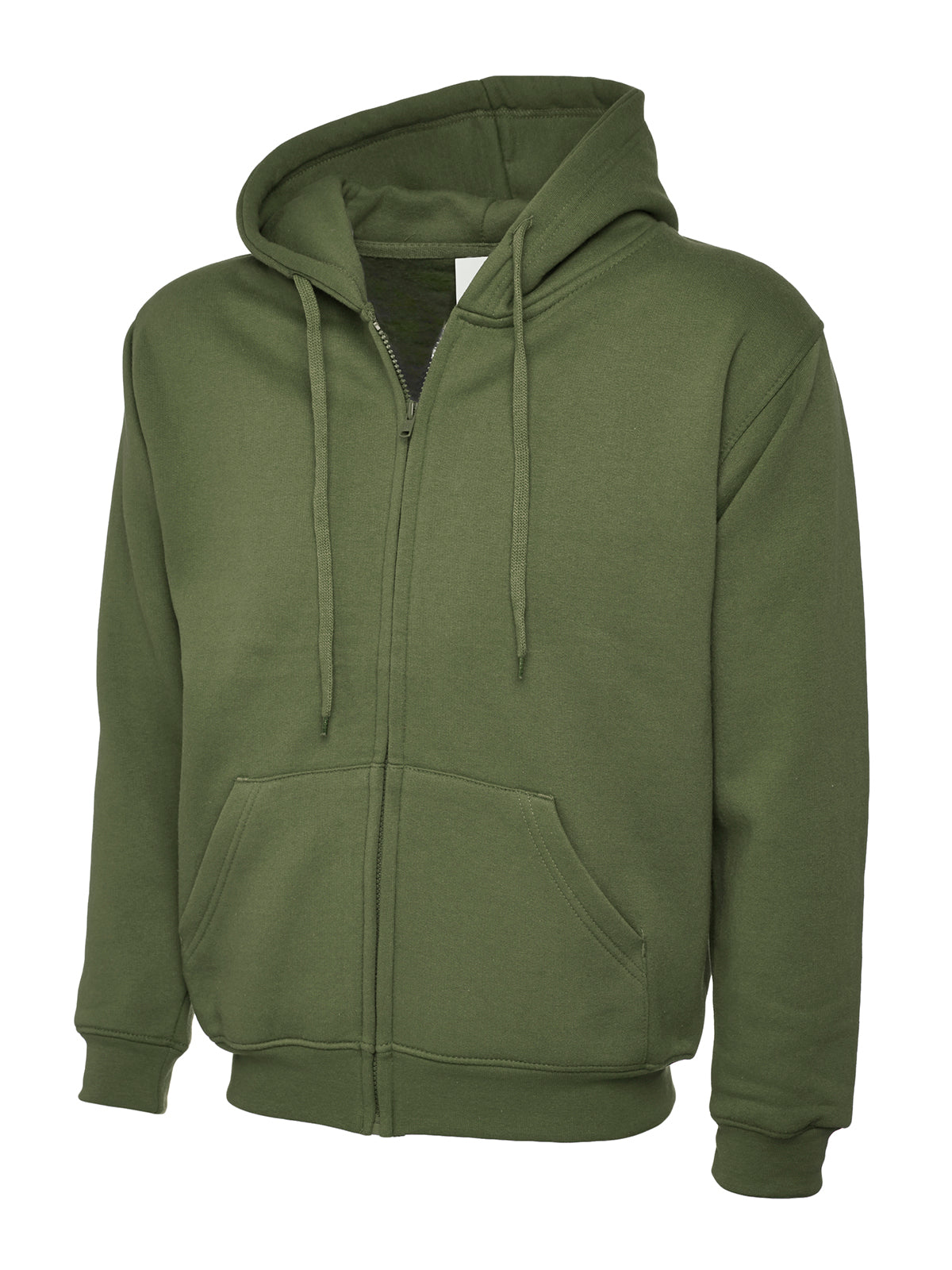 Adults Classic Full Zip Hooded Sweatshirt - UC504 - Olive - Customisable Sweatshirts