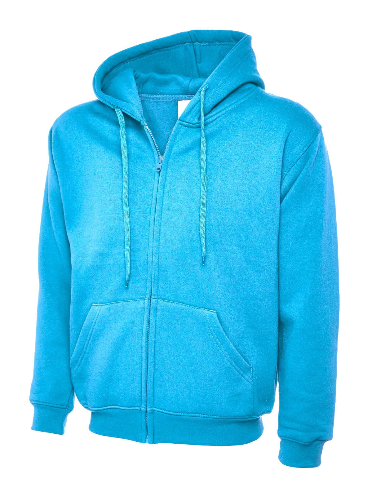 Uneek Adults Classic Full Zip Hooded Sweatshirt UC504 - Sky - Customisable Sweatshirts