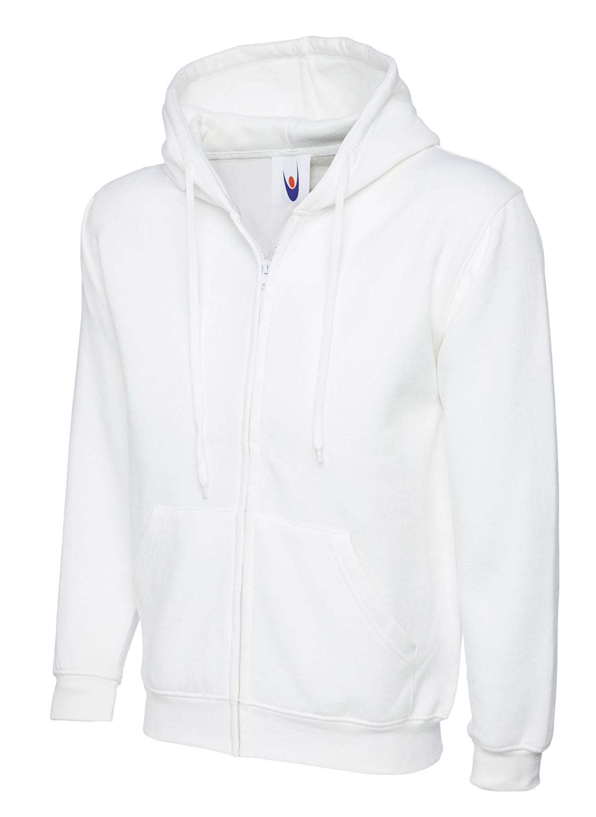 Adults Classic Full Zip Hooded Sweatshirt - UC504 - White - Customisable Sweatshirts