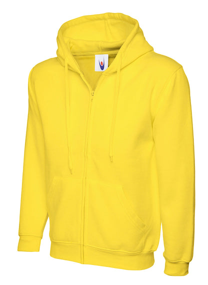 Adults Classic Full Zip Hooded Sweatshirt - UC504 - Yellow - Customisable Sweatshirts