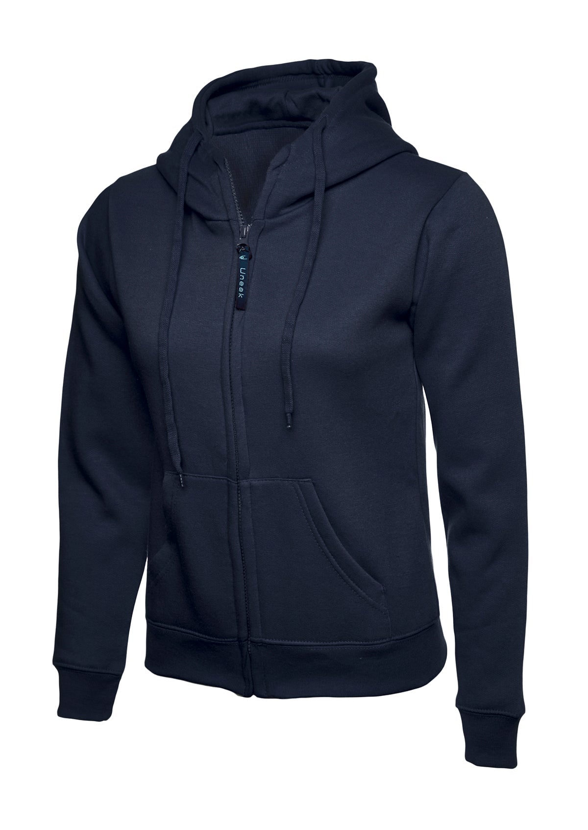 Ladies Classic Full Zip Hooded Sweatshirt - UC505 - Navy - Customisable Sweatshirts