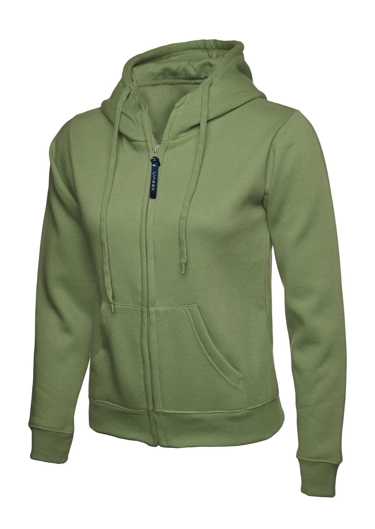 Ladies Classic Full Zip Hooded Sweatshirt - UC505 - Olive - Customisable Sweatshirts
