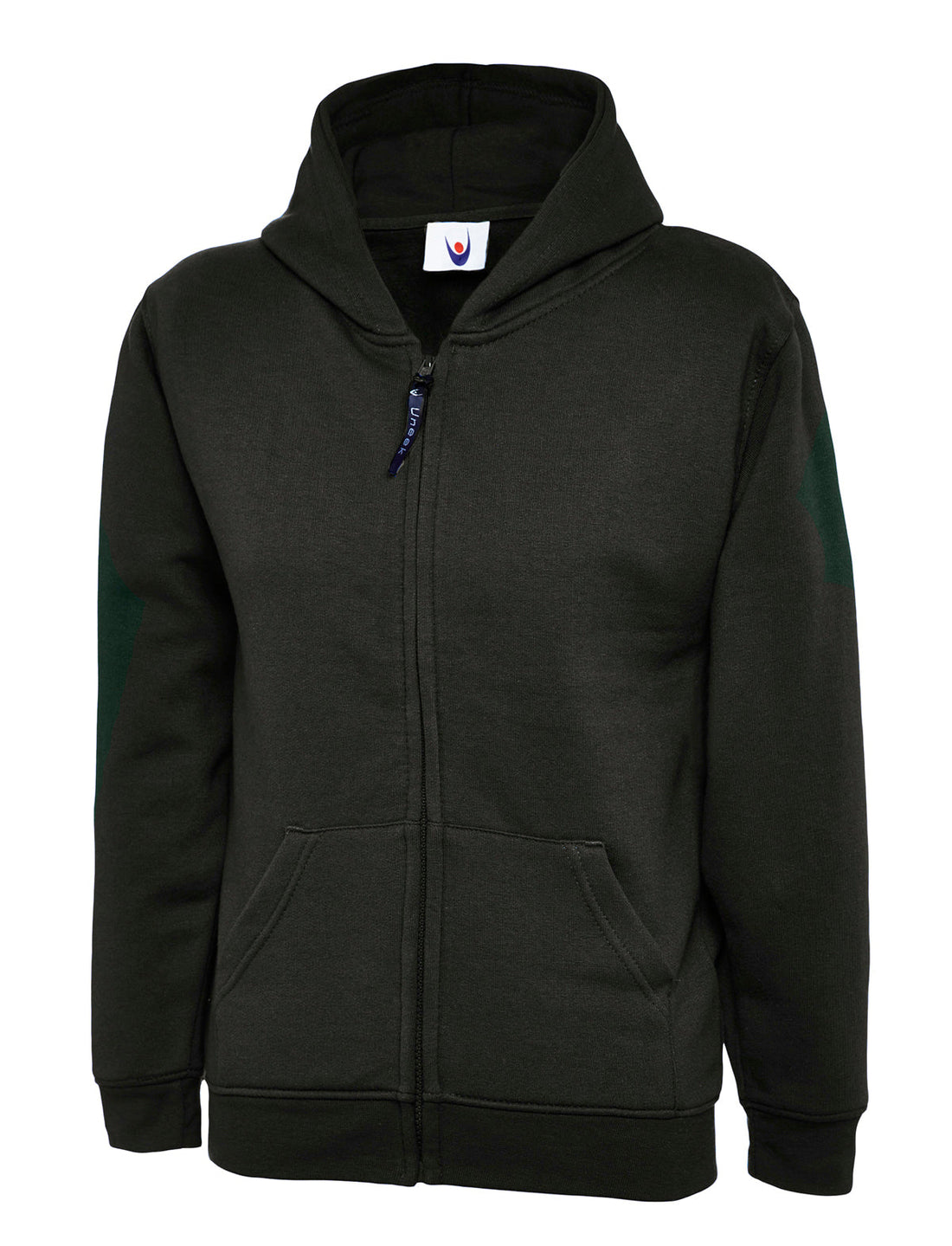 Childrens Classic Full Zip Hooded Sweatshirt - UC506 - Black - Customisable Sweatshirts
