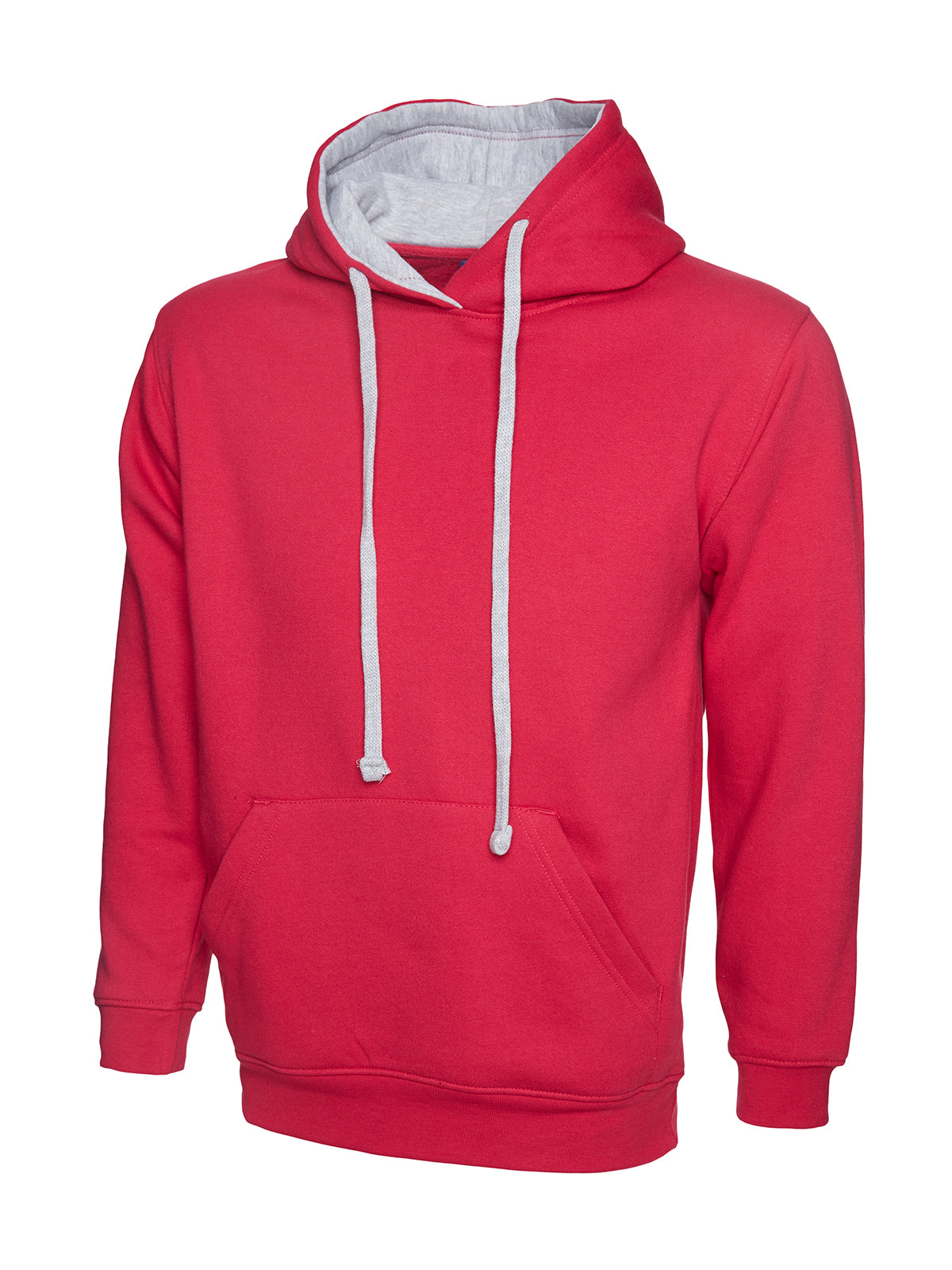 Contrast Hooded Sweatshirt - UC507 - Fuchsia Heather Grey - Customisable Sweatshirts