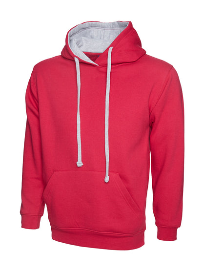 Contrast Hooded Sweatshirt - UC507 - Fuchsia Heather Grey - Customisable Sweatshirts