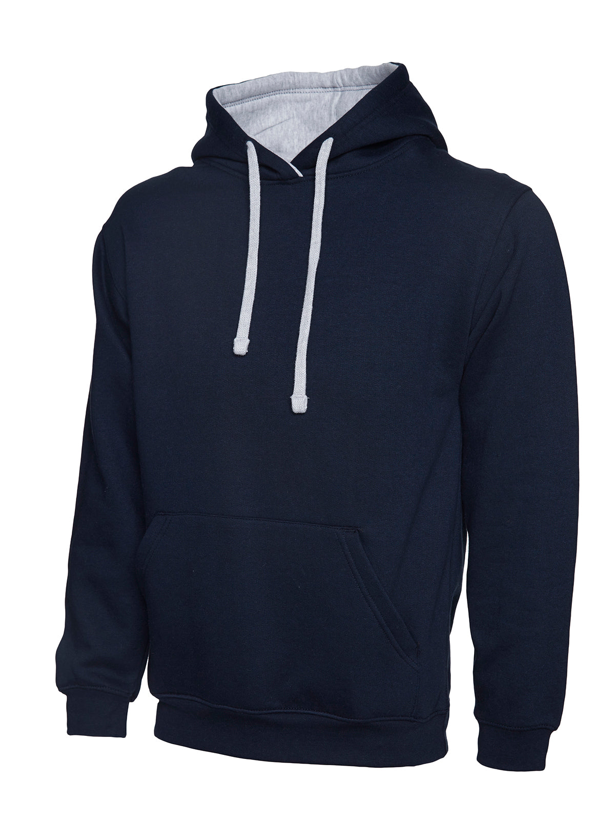 Contrast Hooded Sweatshirt - UC507 - Navy Heather Grey - Customisable Sweatshirts