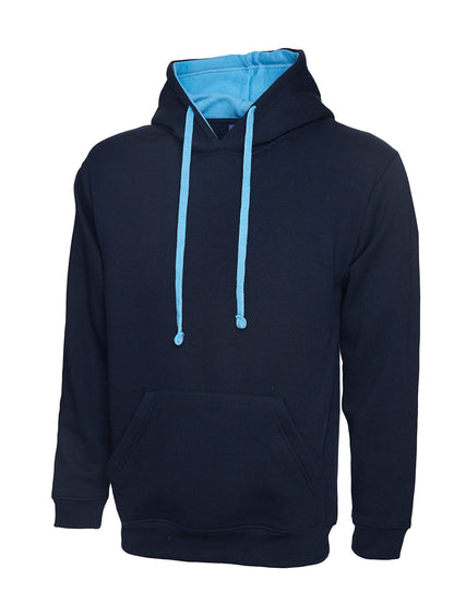 Contrast Hooded Sweatshirt - UC507 - Navy Sky - Customisable Sweatshirts