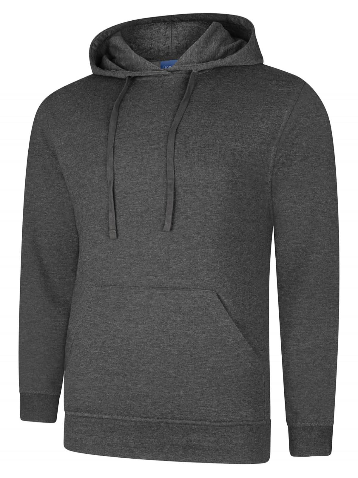 Uneek Deluxe Hooded Sweatshirt Charcoal UC509 - Charcoal - Customisable Sweatshirts
