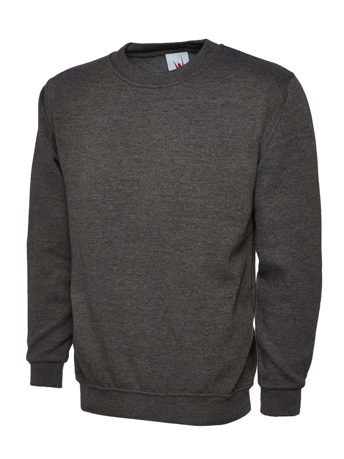 Uneek Ladies Deluxe Crew Neck Sweatshirt UC211 - Charcoal - Customisable Sweatshirts