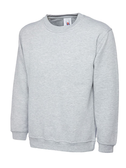 Uneek Ladies Deluxe Crew Neck Sweatshirt UC211 - Heather Grey - Customisable Sweatshirts