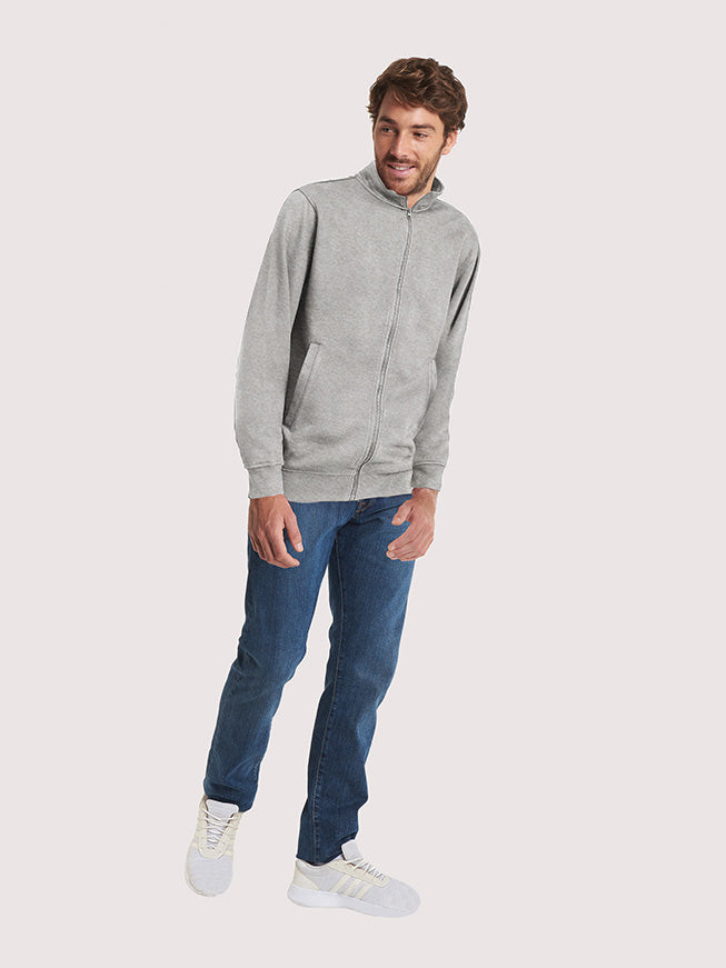 Deluxe Unisex Sweat Jacket - UC212 - Heather Grey - Customisable JACKETS