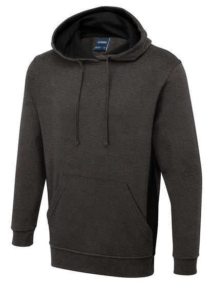 Two Tone Hooded Sweatshirt - UC517 - Charcoal Black - Customisable Sweatshirts