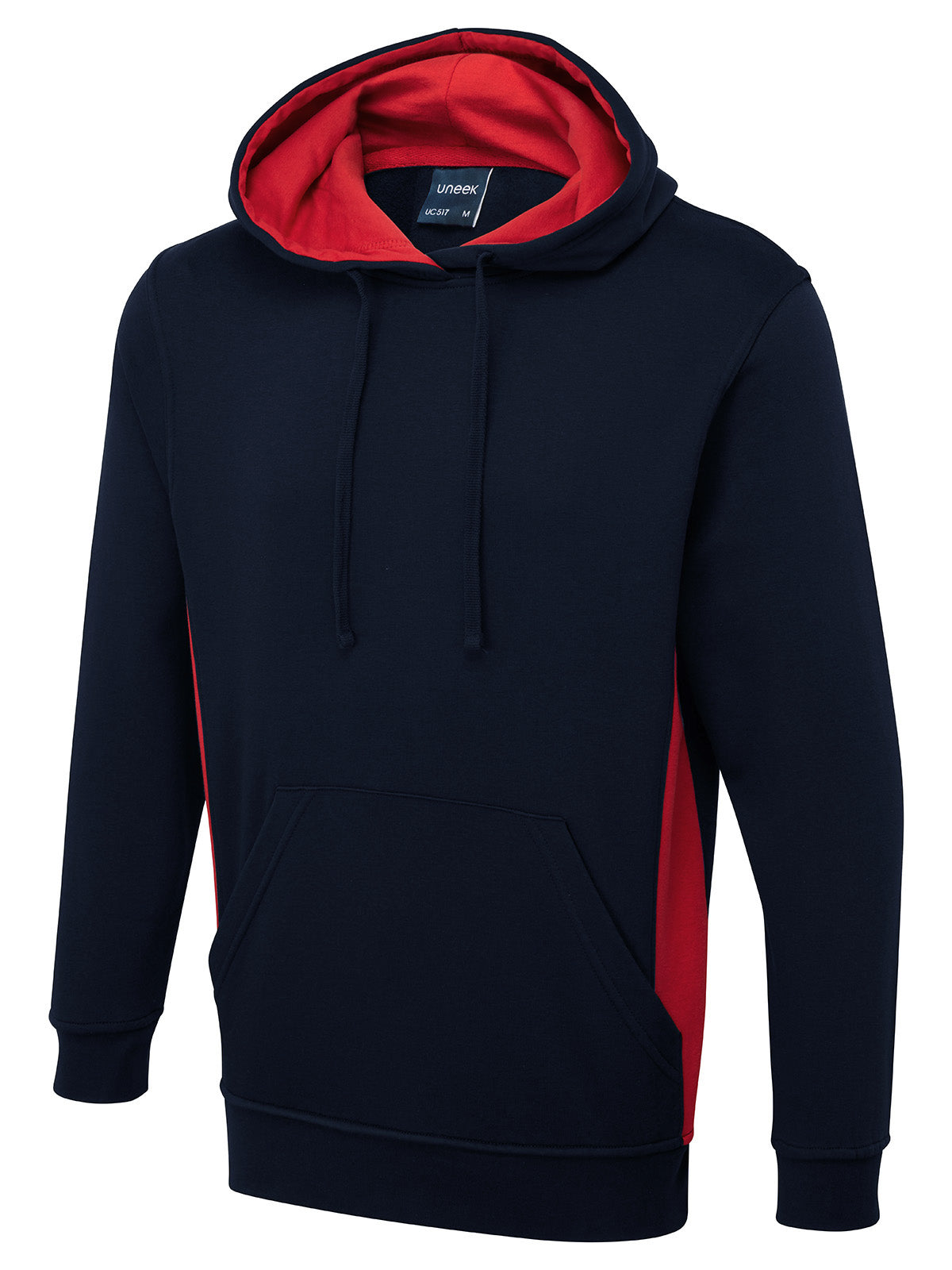 Two Tone Hooded Sweatshirt - UC517 - Navy Red - Customisable Sweatshirts