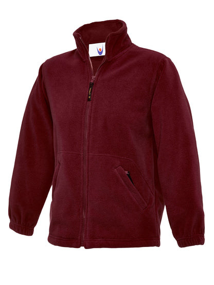 Childrens Classic Full Zip Fleece Jacket - UC603 - Maroon - Customisable Jacket