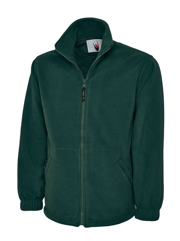 Uneek Classic Full Zip Fleece Jacket UC604 - Bottle Green - Customisable Jacket