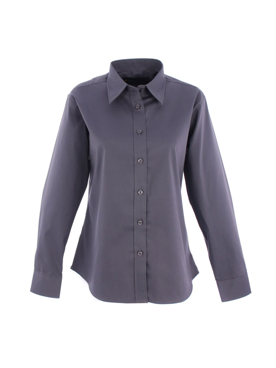 Uneek Ladies Pinpoint Oxford Full Sleeve Shirt UC703 - Charcoal - Customisable Shirts