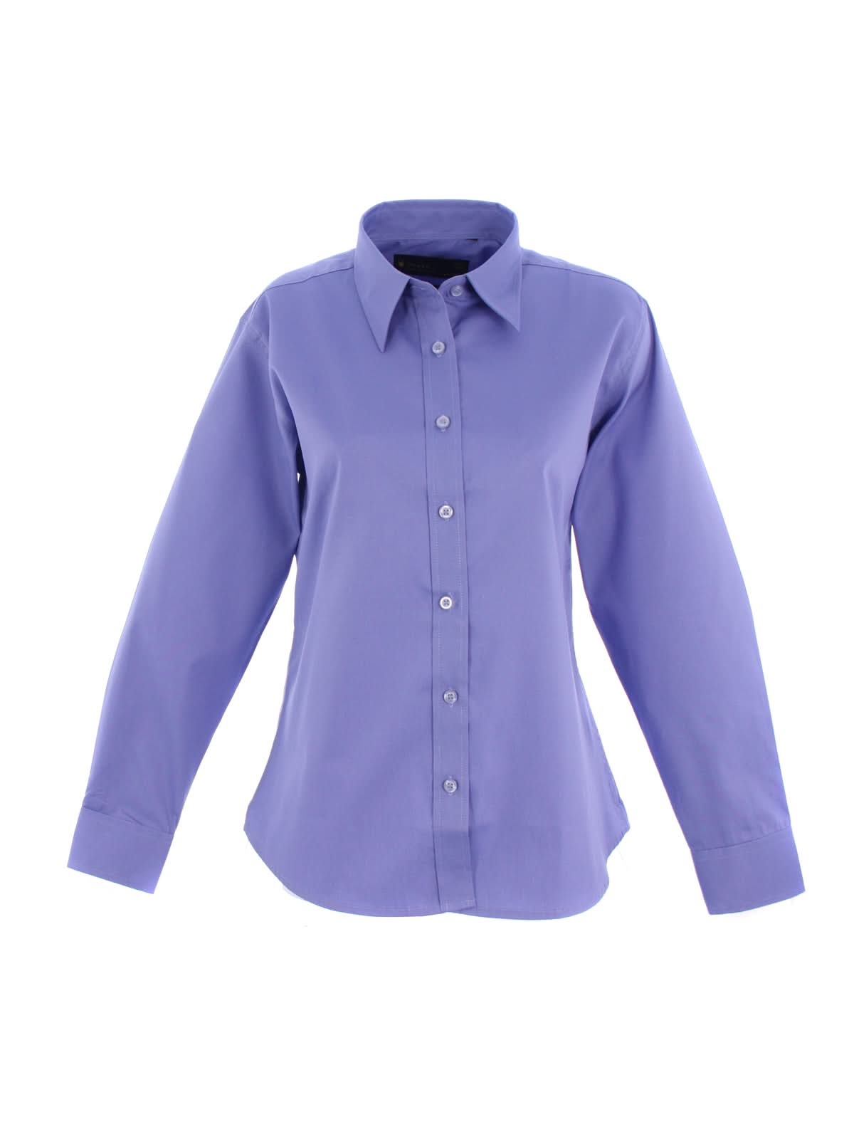 Uneek Ladies Pinpoint Oxford Full Sleeve Shirt UC703 - Mid Blue - Customisable Shirts