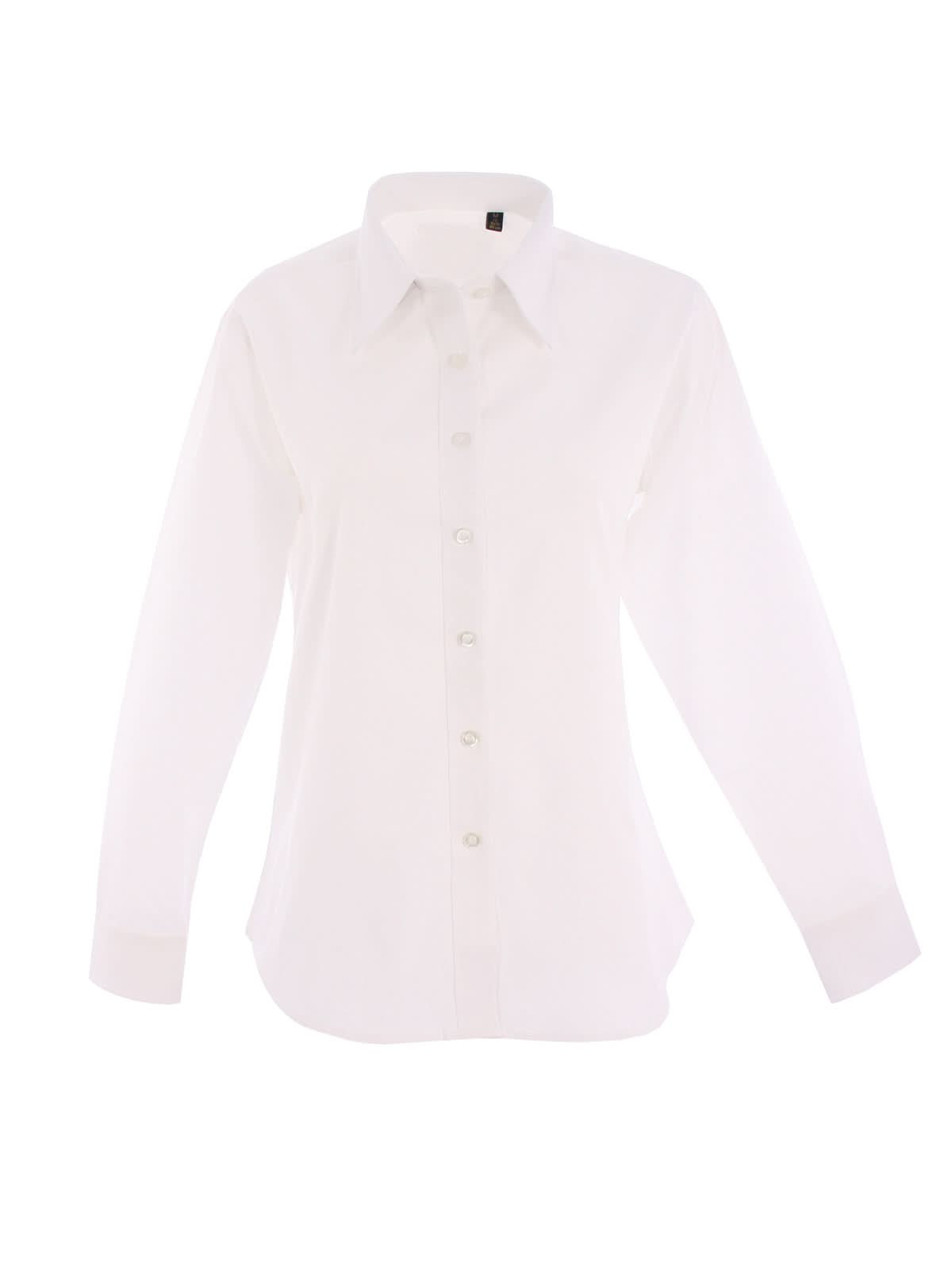 Uneek Ladies Pinpoint Oxford Full Sleeve Shirt UC703 - White - Customisable Shirts