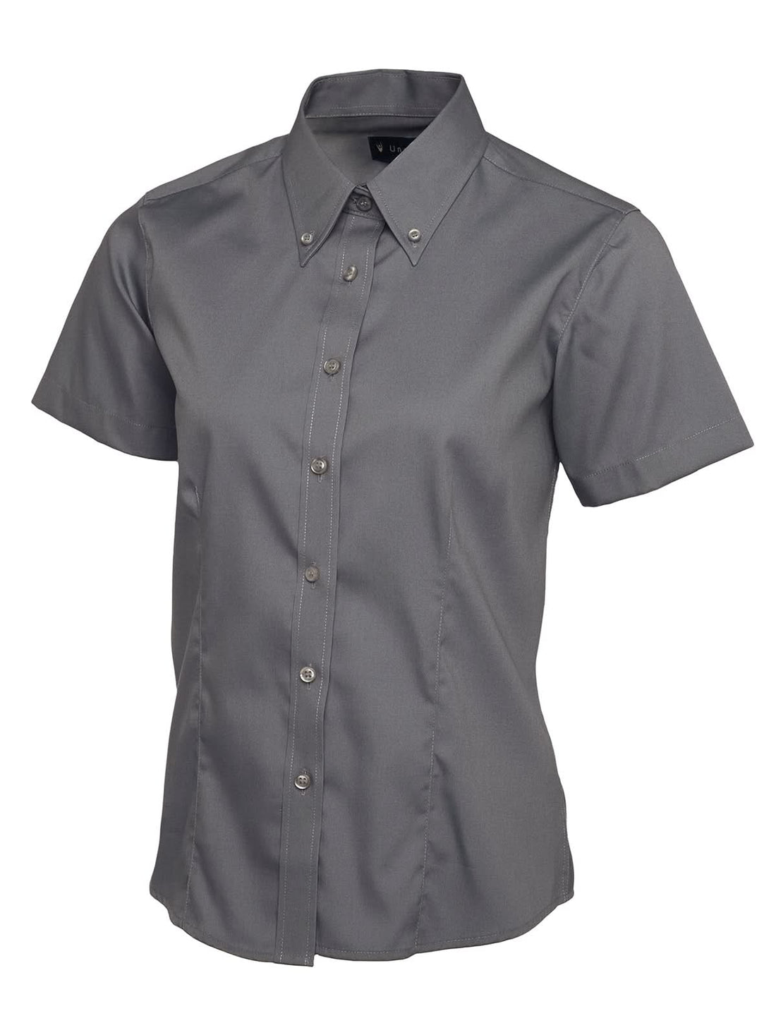 Uneek Ladies Pinpoint Oxford Half Sleeve Shirt UC704 - Charcoal - Customisable Shirts