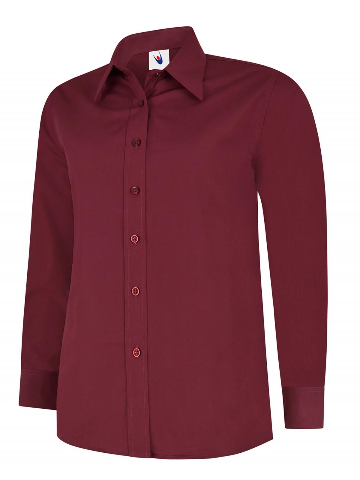 Ladies Poplin Full Sleeve Shirt - UC711 - Burgundy - Customisable Shirts